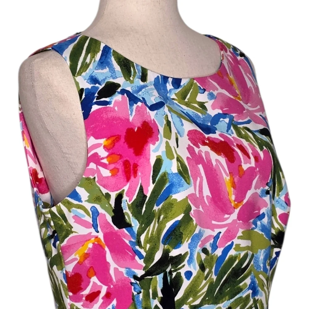 AGB Vibrant Floral Sleeveless Shift Dress Size 12 NWOT - Picture 7 of 11